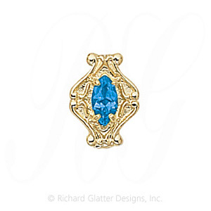 GS200 BT - 14 Karat Gold Blue Topaz Slide 